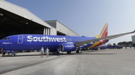 LM OTERO/AP A Southwest Airlines plane sports the newly