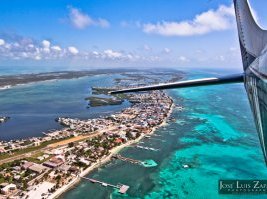 Aerial photo of Ambergris Caye