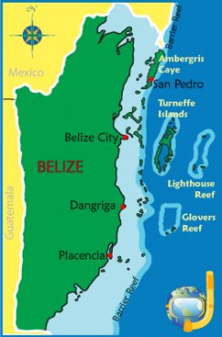 Belize Snorkeling Map Overview