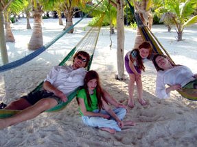 Hammock palapa on Long Caye.
