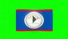 Belize National Flag in Wind - FreeHDGreenscreen Footage