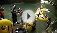 Cave tubing in Belize - Getting in the river